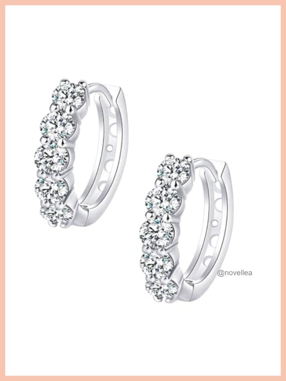 Moissanite Huggie Hoop Earrings Sterling Silver 0.48ctw Women's